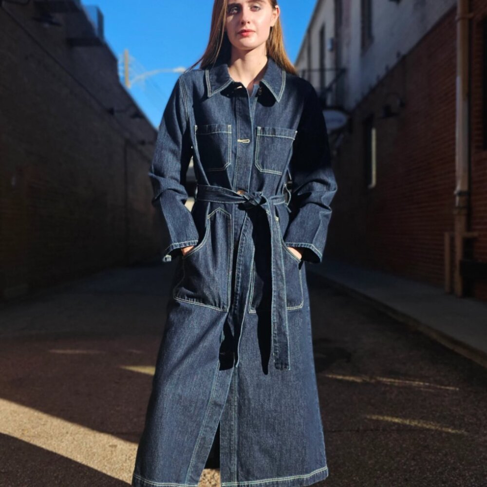 ROLLA'S Dark Blue Denim Trench Coat